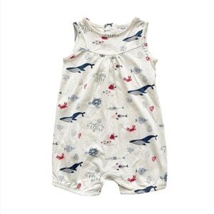 Nordstrom baby sea life romper, 0-3 months, 100% organic cotton